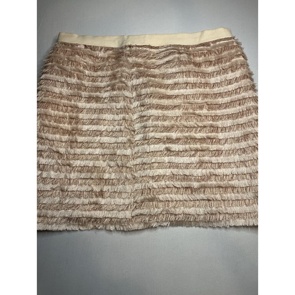 Erin By Erin Featherstone Tiered Fringe Mini Skirt Peach Size 4 NWTS